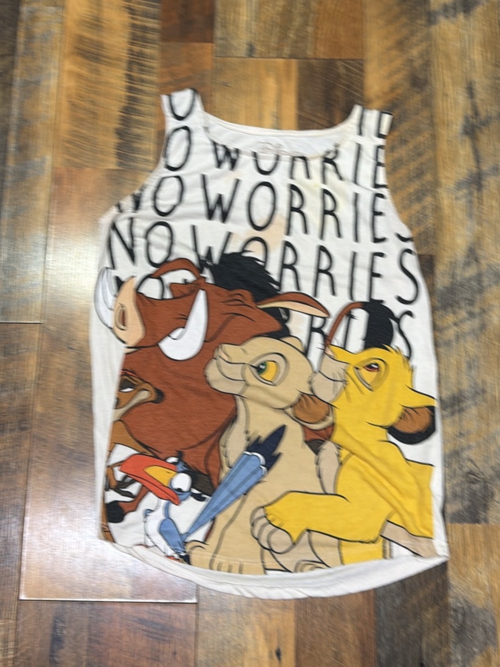 Disney Lion King Kids/Women Tank Top - White/Yellow/Brown
